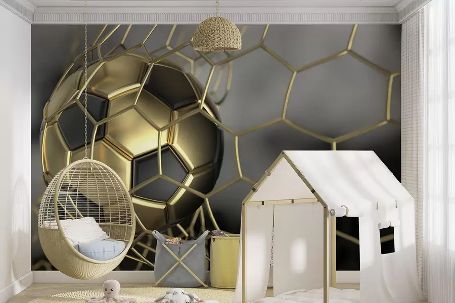 wall murals A soccer ball in the goal u73010