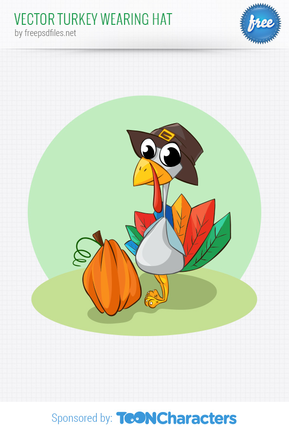 Vector Turkey Wearing Hat