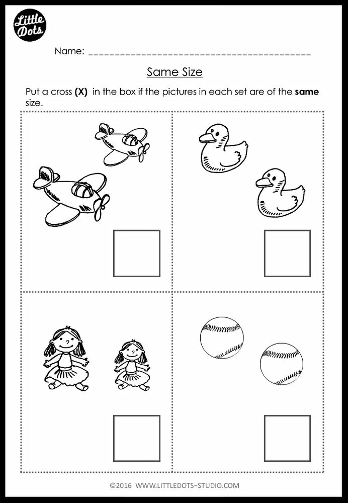 Pre-K Measurements Worksheets and Activities