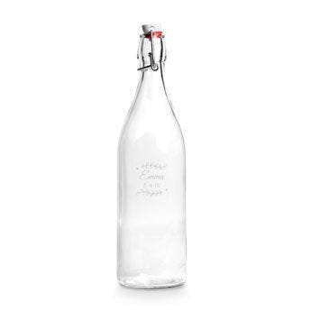 Personalised glass bottle - Fliptop - Engraved