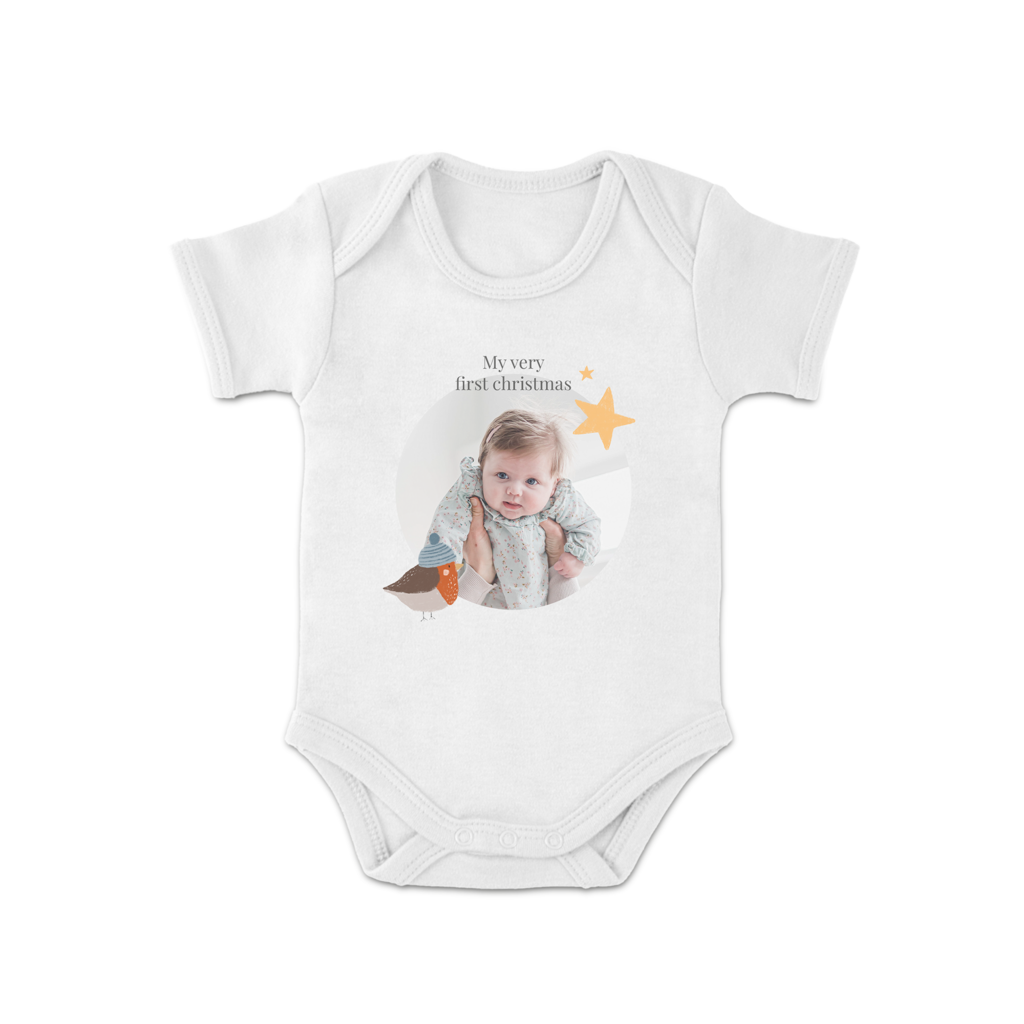 My first Christmas Bodysuit - Printed - Short Sleeve - White - 74/80