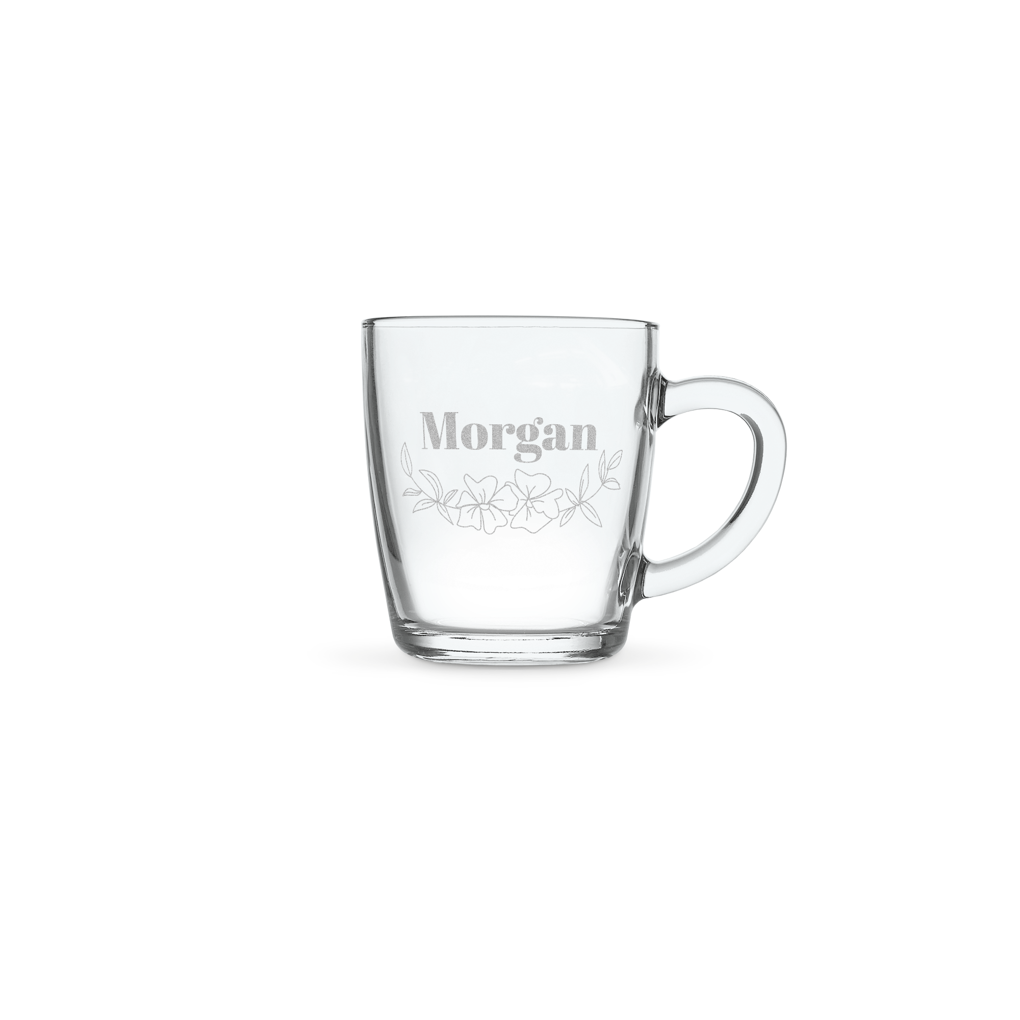 Personalised glass mug - Engraved