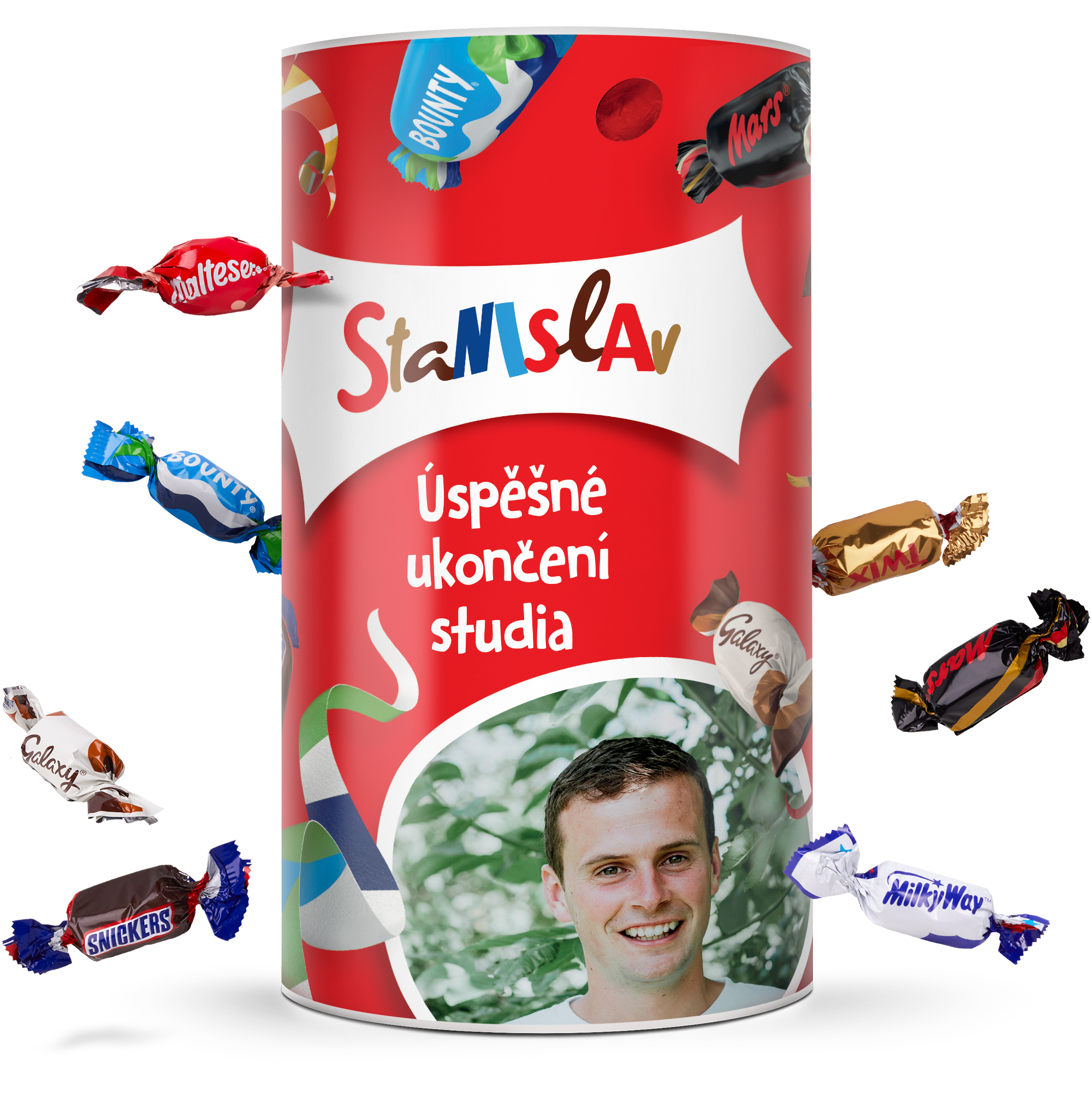 Personalizovaná láhev Celebrations se sladkostmi 