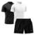 Kit 2 Camisetas Dry Treino Fitness Academia + Short Bermuda Preto - Preto+Branco