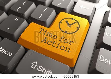 Keyboard with Time For Action Button.