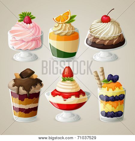 Sweets ice cream  dessert set