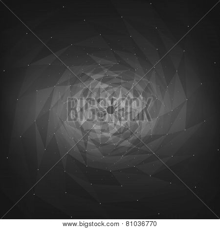 Abstract vector mesh background. Futuristic technology style. Flying debris. eps10