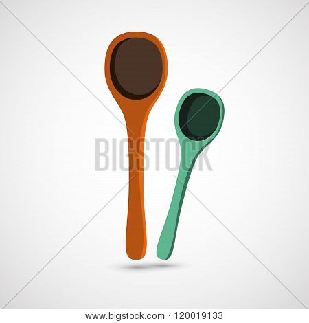 Wooden vector spoon