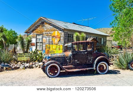 Hackberry, U.S.A. May 25, 2011: Arizona, an old cars in the General Store area on the Route 66.