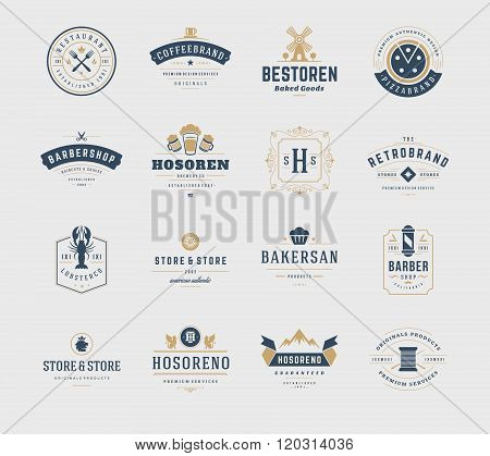 Vintage Logos Design Templates Set. Vector design elements, Logo Elements