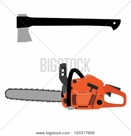 Chainsaw And Axe