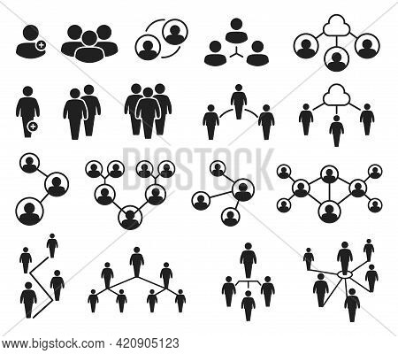 Network Group Icons. People In Groups, Community Networks, Business Communication, Conference Or Mee