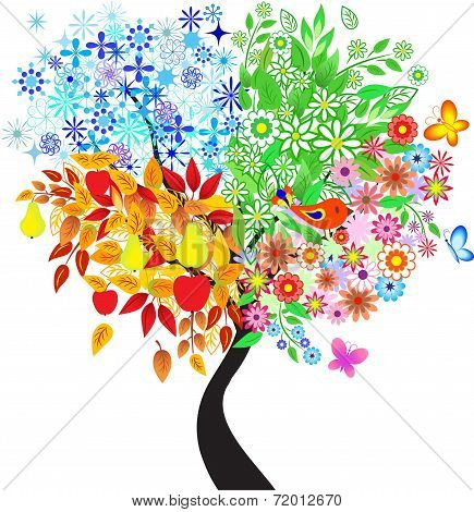 Seasons Tree, Vector Tree