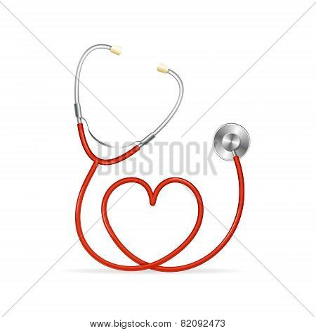 Vector Red Stethoscope