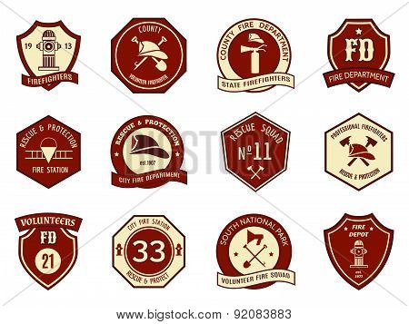 Fire department logo and badges