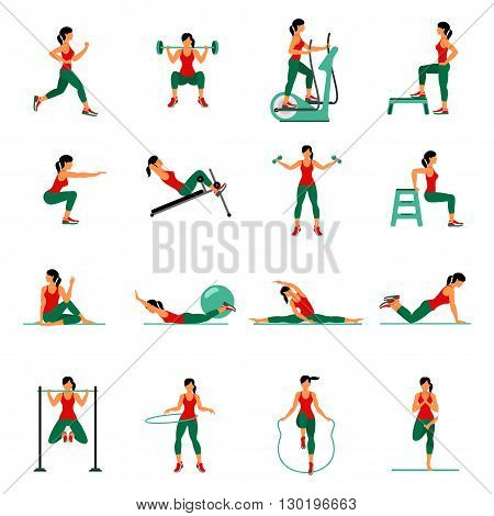 Aerobic Icons. 4X4. Full Color