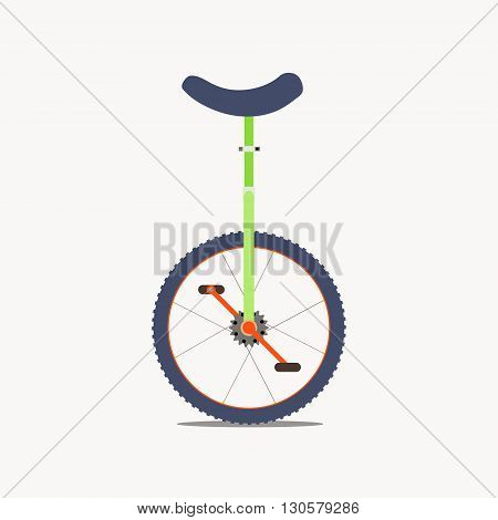 Vector illustration of a unicycle isolated on white background. One wheel bicycle logo. Monocycle icon. Circus concept. Unicycle vector silhouette icon.