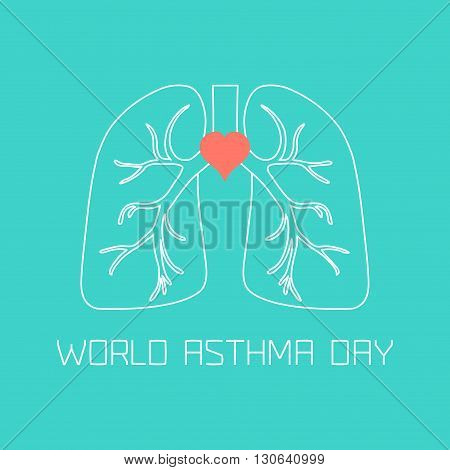 World Asthma Day poster. Asthma awareness sign made in linear style. Asthma solidarity day symbol. Medical concept. Vector illustration.