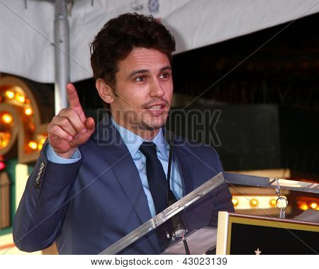 LOS ANGELES - MAR 7:  James Franco at the Hollywood Walk of Fame Ceremony honoring James Franco at the El Capitan Theater on March 7, 2013 in Los Angeles, CA