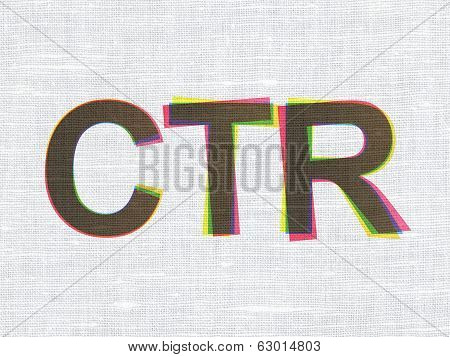 Finance concept: CTR on fabric texture background