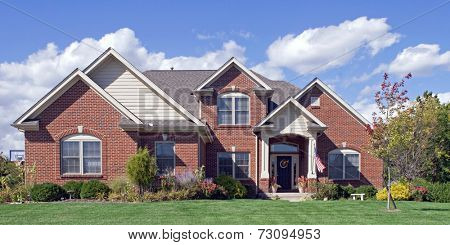 Landscaped Red Brick Home