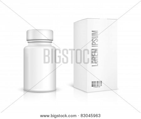 Medicine bottle on white background