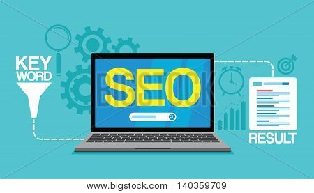 seo content marketing strategy concept search engine vector