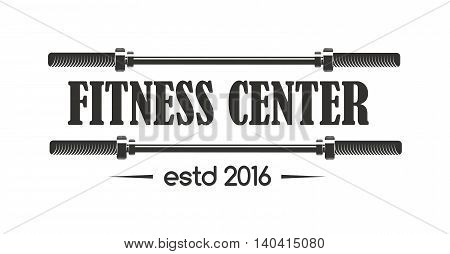 Gym fitness emblem, labels, badges, logo and designed element. Gym fitness logo muscle body weight bodybuilding. Strong people club vector gym fitness logo icon