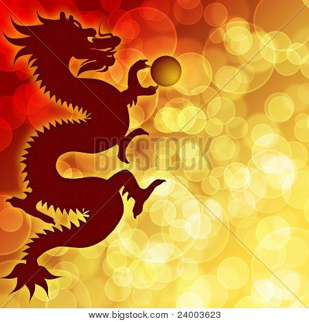 Felice anno nuovo cinese Dragon con sfondo sfocato