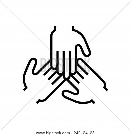 Partnership - Line Design Single Isolated Icon On White Background. High Quality Minimalistic Black 