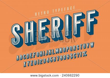 Sheriff Trendy Vintage Display Font Design, Alphabet, Typeface, Letters And Numbers, Typography. Swa