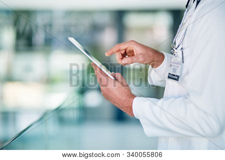 Health Concept - Doctor, Hospital With Health Related Graphic. Healthcare People, Medical Treatment,