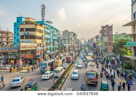 Dhaka,bangladesh - November 5,2019 - In The Streets Of Dhaka. Dhaka Is The Capital And Largest City 