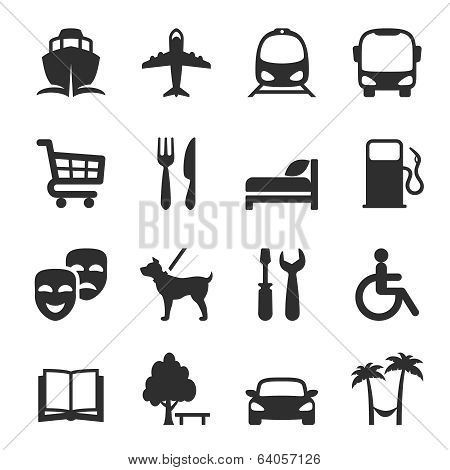 Set of icons for locations and services