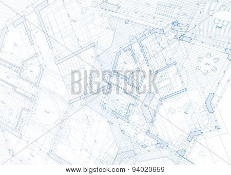 Architecture design: blueprint - vector illustration