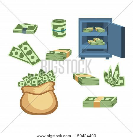 Money symbols and coin icons vector set. Concept icons for finance, banking, payment. Currency money symbols online commerce. Money symbols icons isolated finance