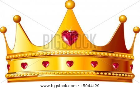 Beautiful illustration of a gold kings crown