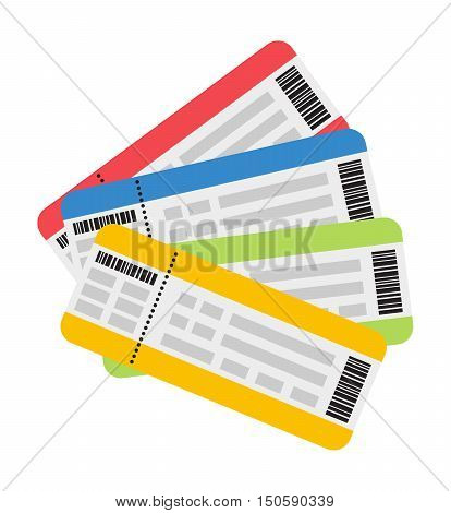 Vector illustration plane tickets. Holiday plane tickets, vacation plane tickets concept. Plane tickets travel, tourism business vacation, trip pass tourist flight symbol.