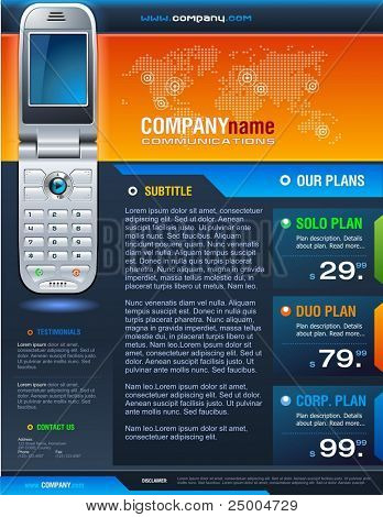 Farverige corporate brochure for teleindustrien.