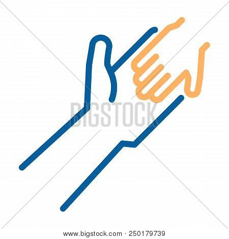 Adult And Child Holding Hands Icon. Vector Thin Line Illustration. Humanitarian Help, Adopting A Chi