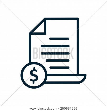 Invoice Line Icon. Payment And Bill Invoice. Order Symbol Concept. Tax Sign Design. Paper Bank Docum