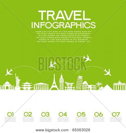 Infographics elements: Travel and Famous Landmarks.