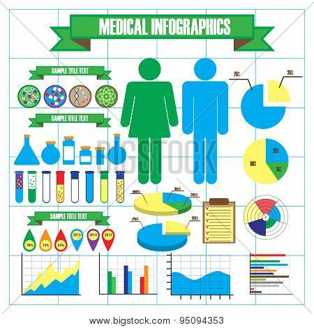 Medical and health icons, infographic elements. Vector illustration