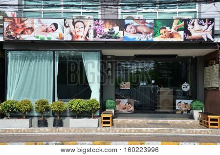 Massage Shop Located On A Parallel Street Of Beach Road