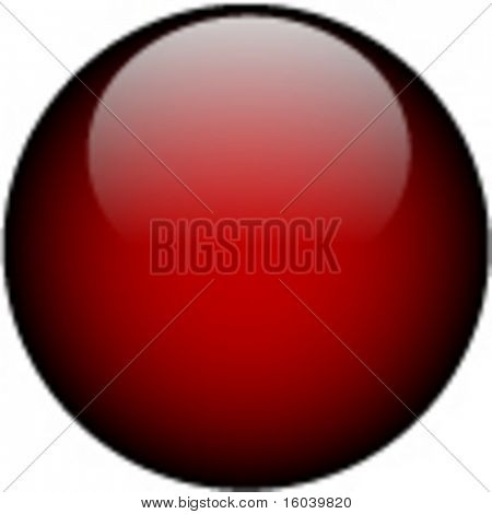 Vector bouton de verre rouge foncé