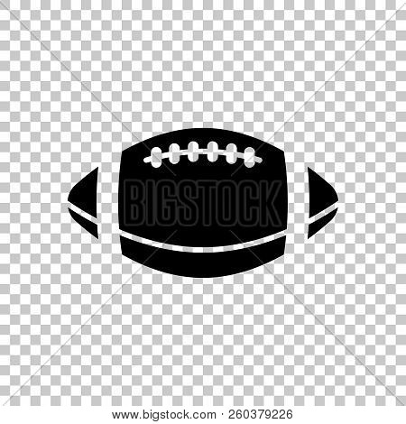 American Football Logo. Simple Rugby Ball Icon. On Transparent B