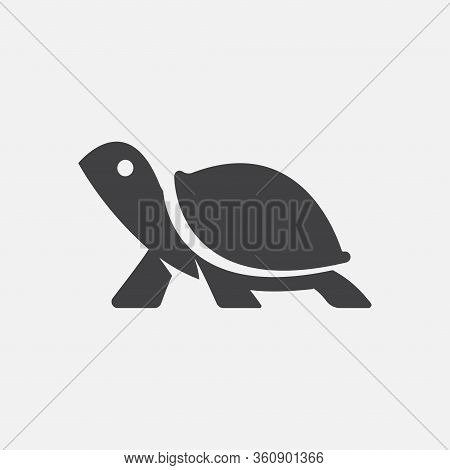 Turtle Icon Illustration, Turtle Icon Flat Graphic Design, Turtle Flat Sign, Turtle Symbol, Logo Ill