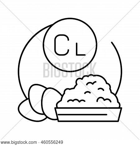 Cl Vitamin Line Icon Vector. Cl Vitamin Sign. Isolated Contour Symbol Black Illustration