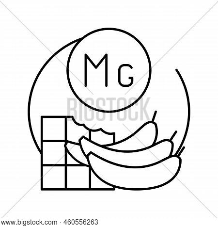 Mg Vitamin Line Icon Vector. Mg Vitamin Sign. Isolated Contour Symbol Black Illustration