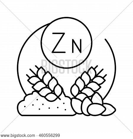 Zn Natural Vitamin Line Icon Vector. Zn Natural Vitamin Sign. Isolated Contour Symbol Black Illustra